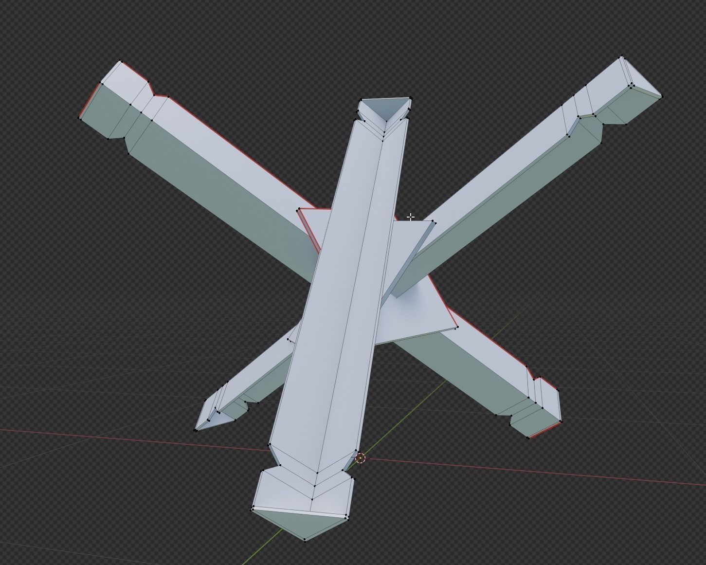 Czech Hedgehog Barricade Low-poly 3D model_10