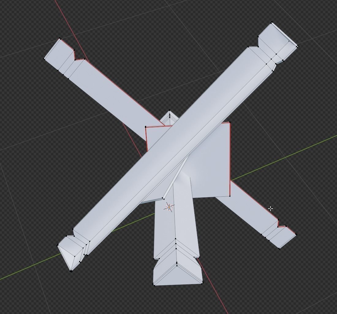 Czech Hedgehog Barricade Low-poly 3D model_8