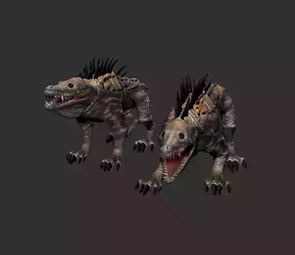 Massiff creature with spikes 3D print model