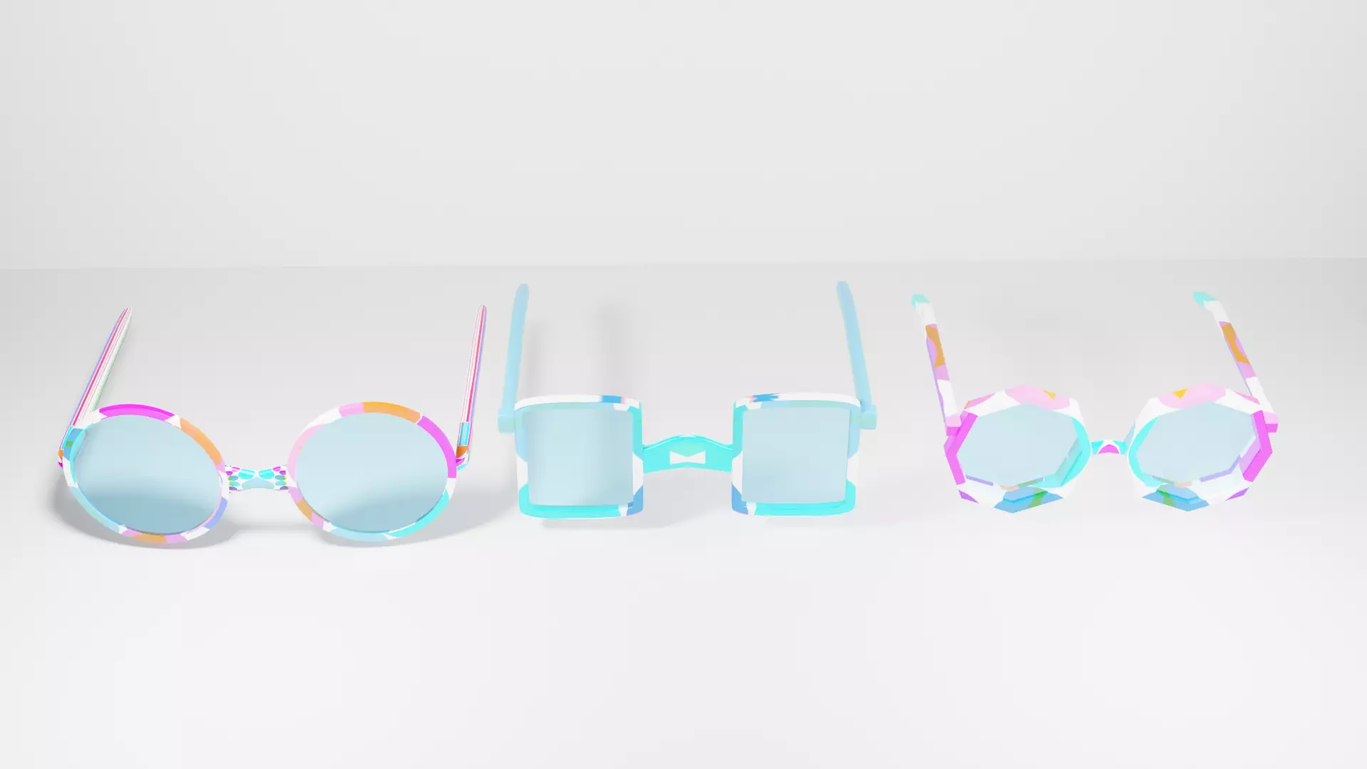 Eyeglasses pair of colorful sunglasses 3D model_0