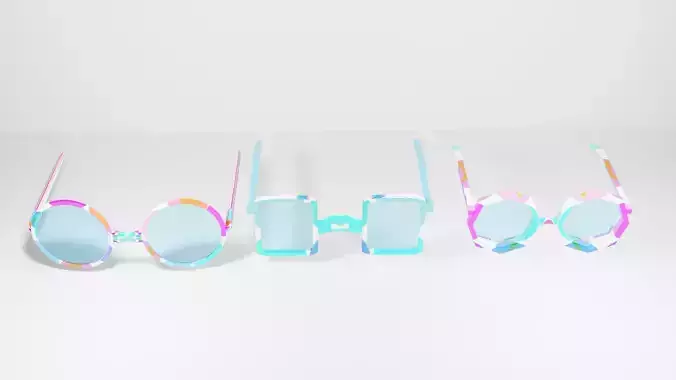 Eyeglasses pair of colorful sunglasses