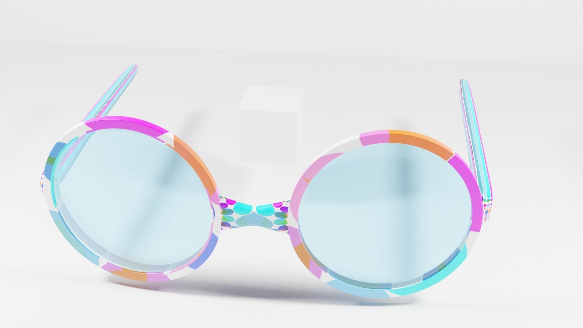 Eyeglasses pair of colorful sunglasses 3D model_3