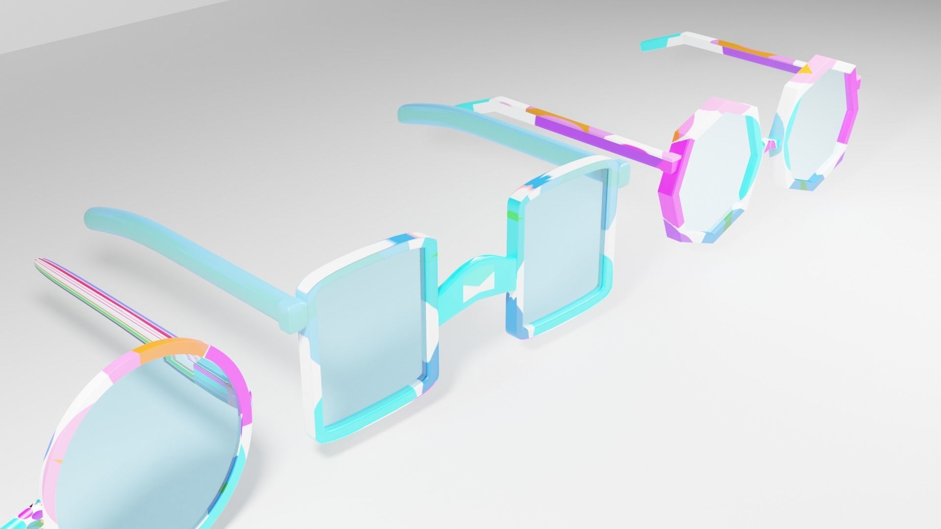 Eyeglasses pair of colorful sunglasses 3D model_6