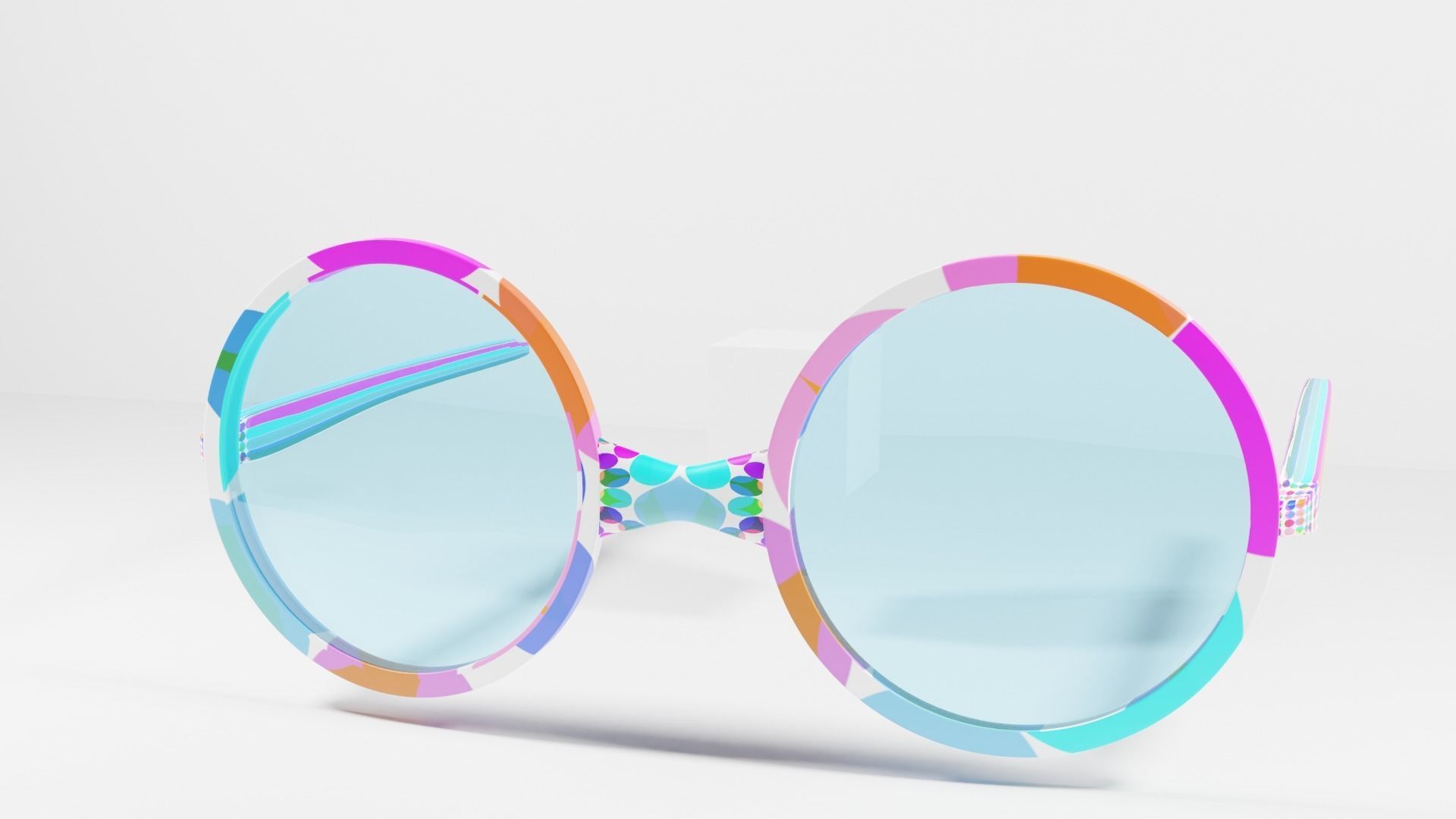 Eyeglasses pair of colorful sunglasses 3D model_1