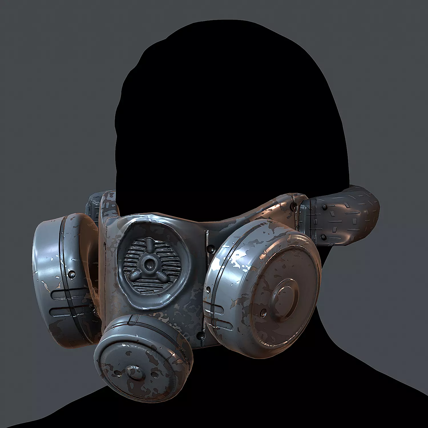 Gas mask helmet 3d model scifi Low-poly Low-poly 3D model_0