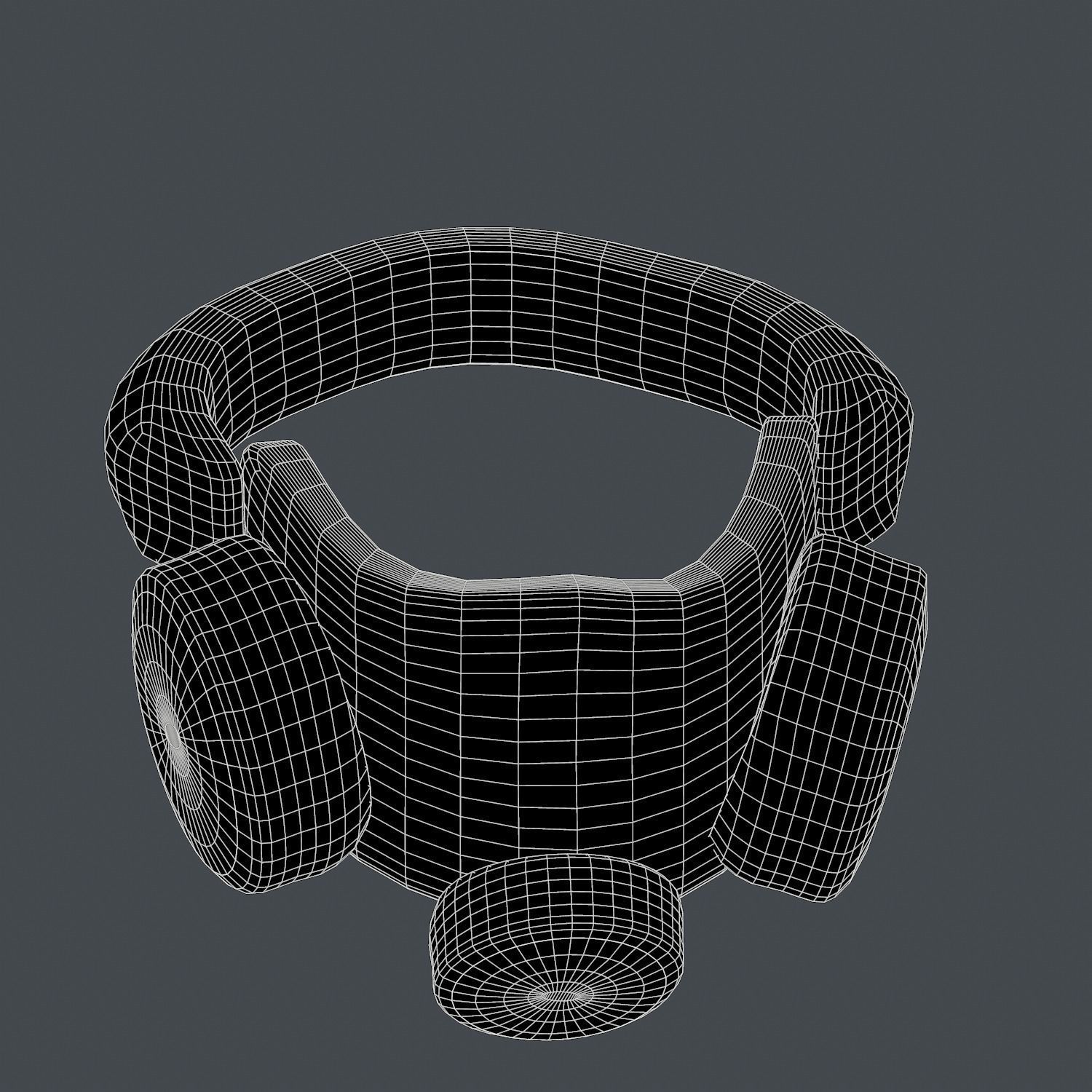 Gas mask helmet 3d model scifi Low-poly Low-poly 3D model_6