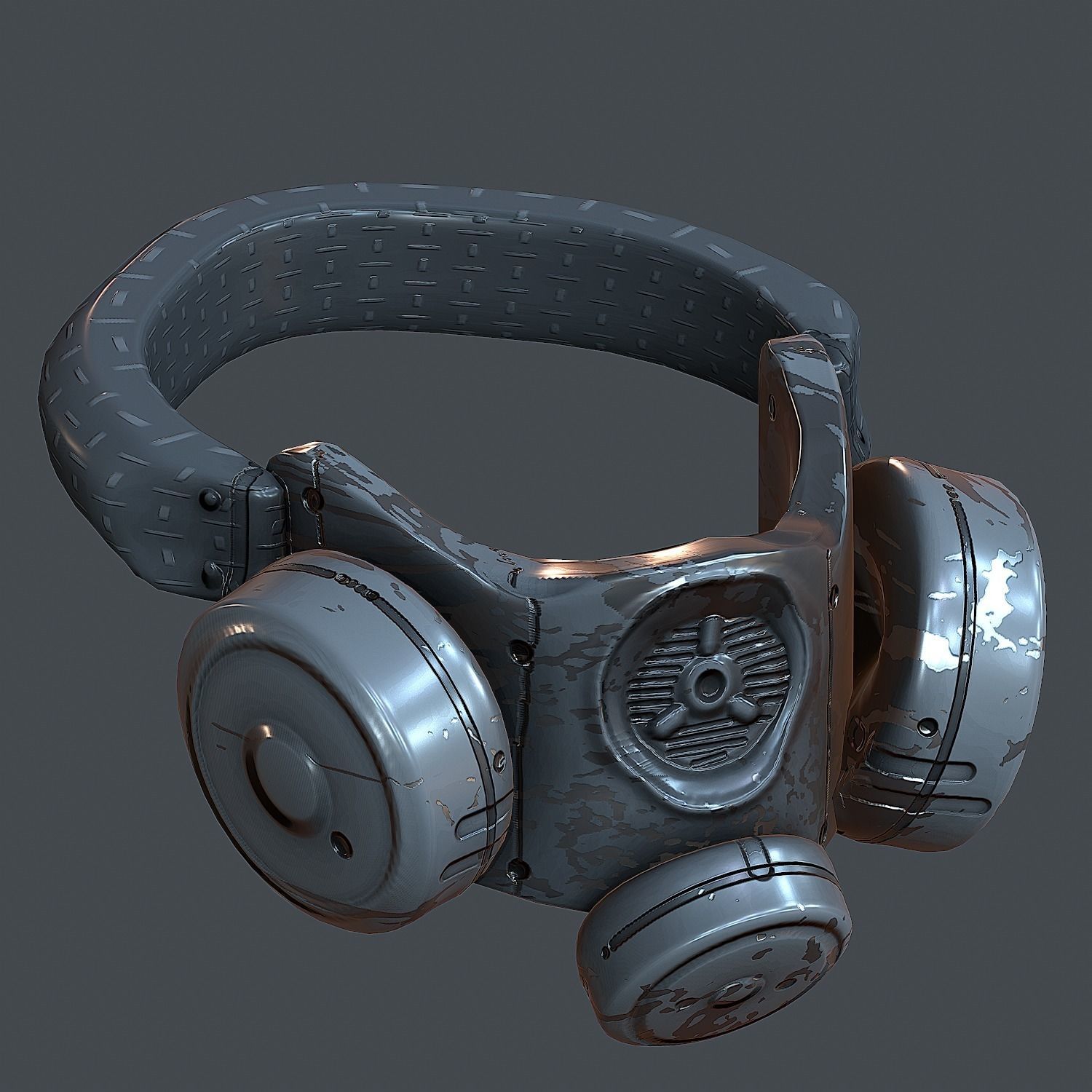 Gas mask helmet 3d model scifi Low-poly Low-poly 3D model_3