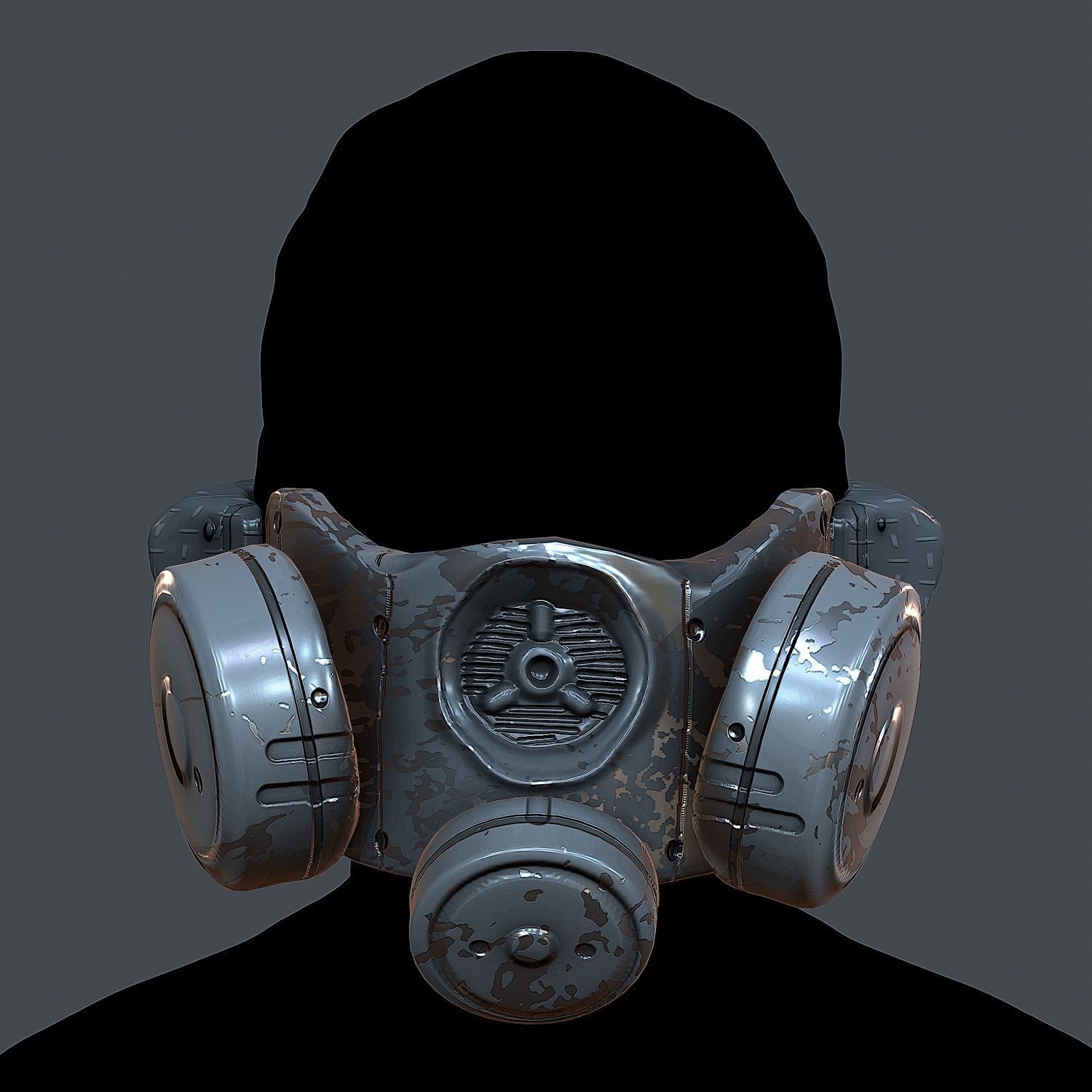 Gas mask helmet 3d model scifi Low-poly Low-poly 3D model_2
