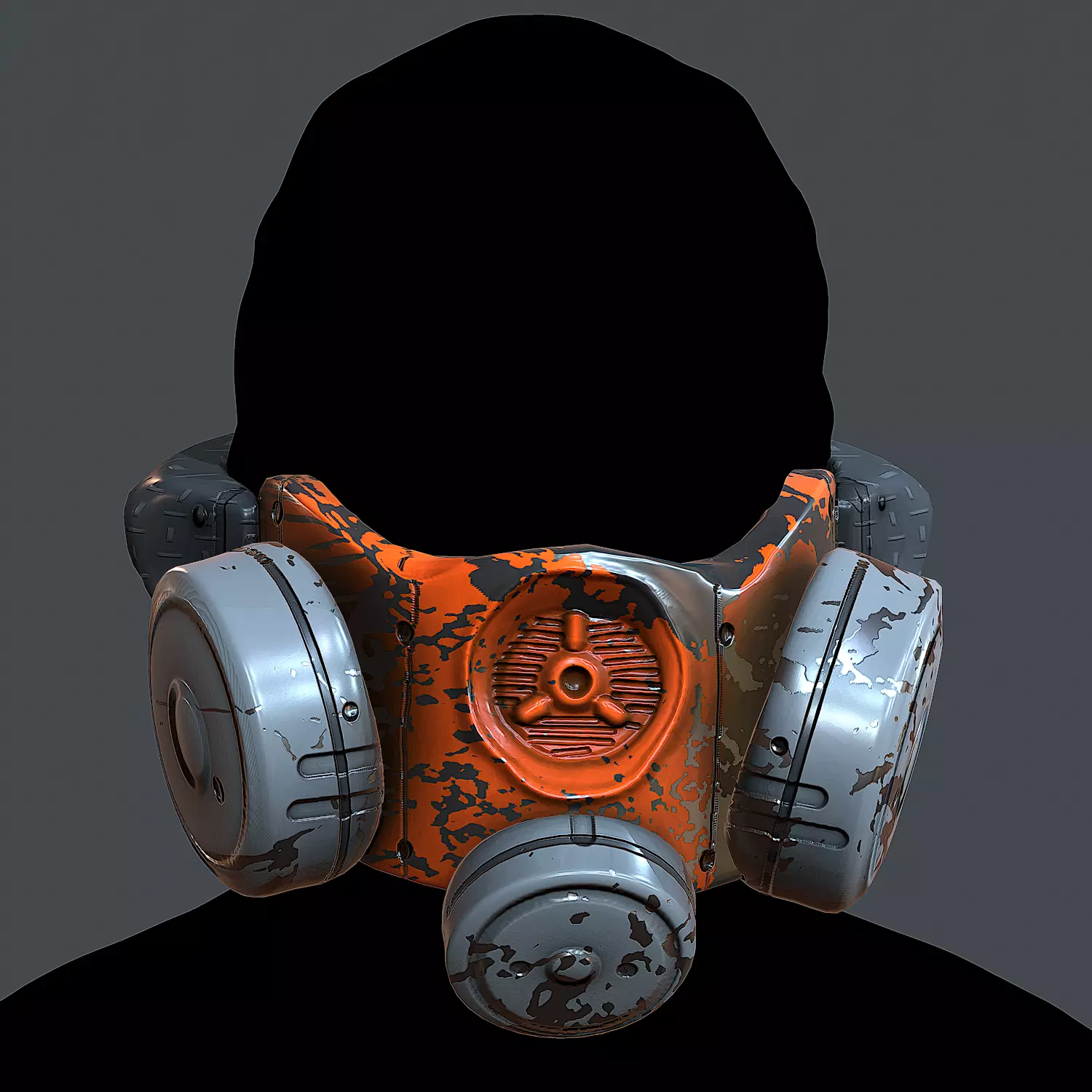 Gas mask helmet 3d model scifi Low-poly  Low-poly 3D model_0