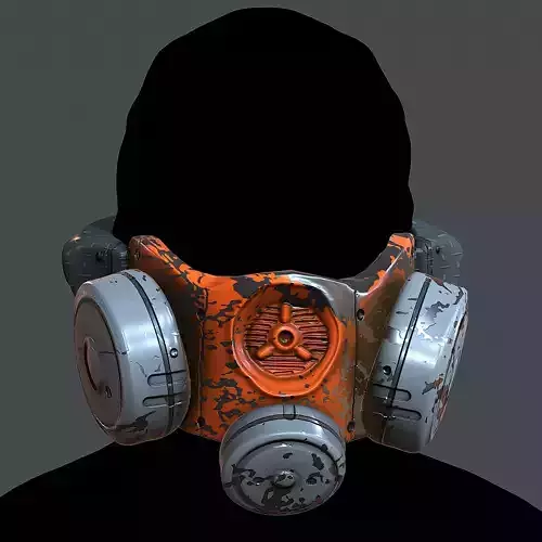 Gas mask helmet 3d model scifi Low-poly  Low-poly 3D model