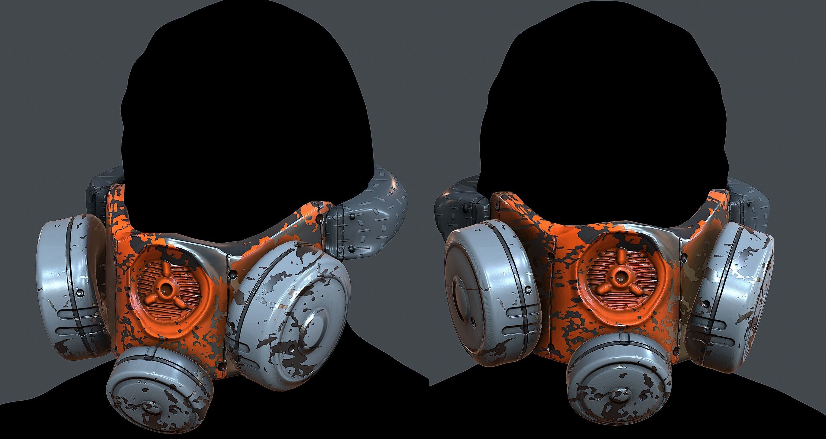 Gas mask helmet 3d model scifi Low-poly  Low-poly 3D model_1