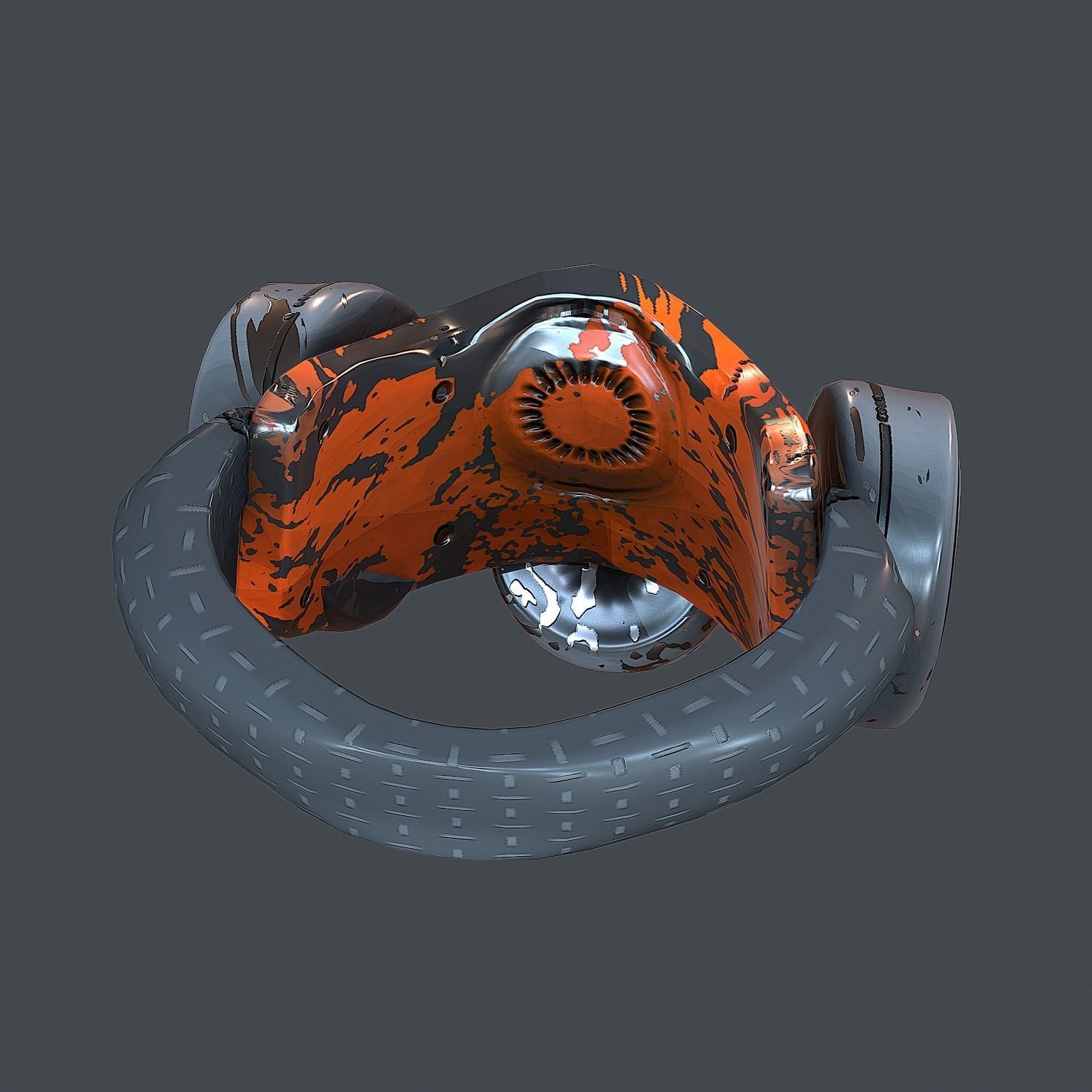 Gas mask helmet 3d model scifi Low-poly  Low-poly 3D model_4