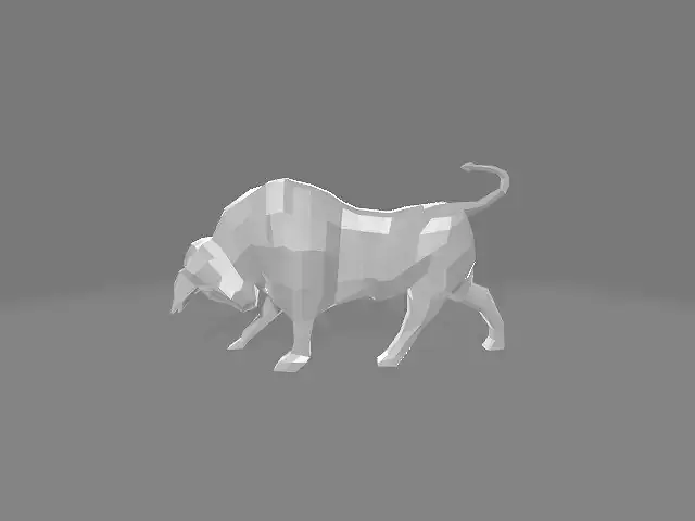 Bull Statue Low Poly 