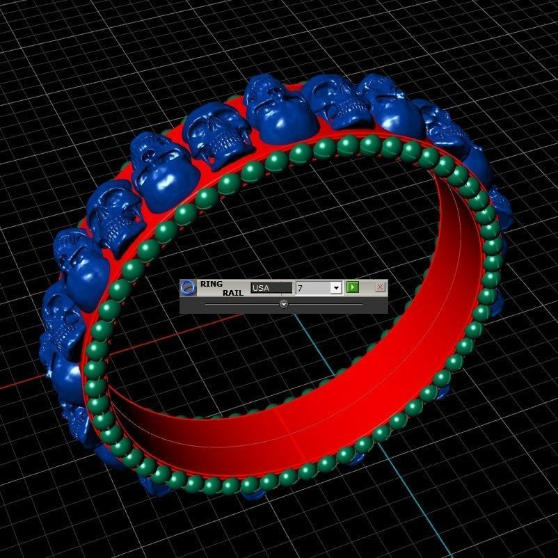 ring skull 3D print model_3