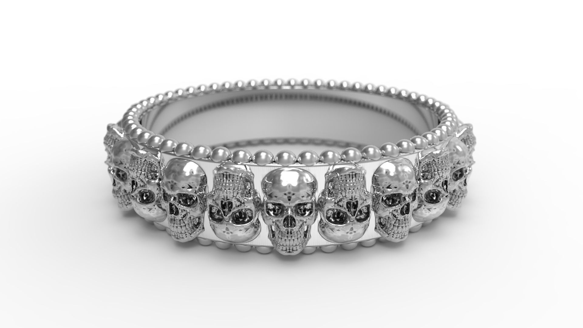 ring skull 3D print model_35
