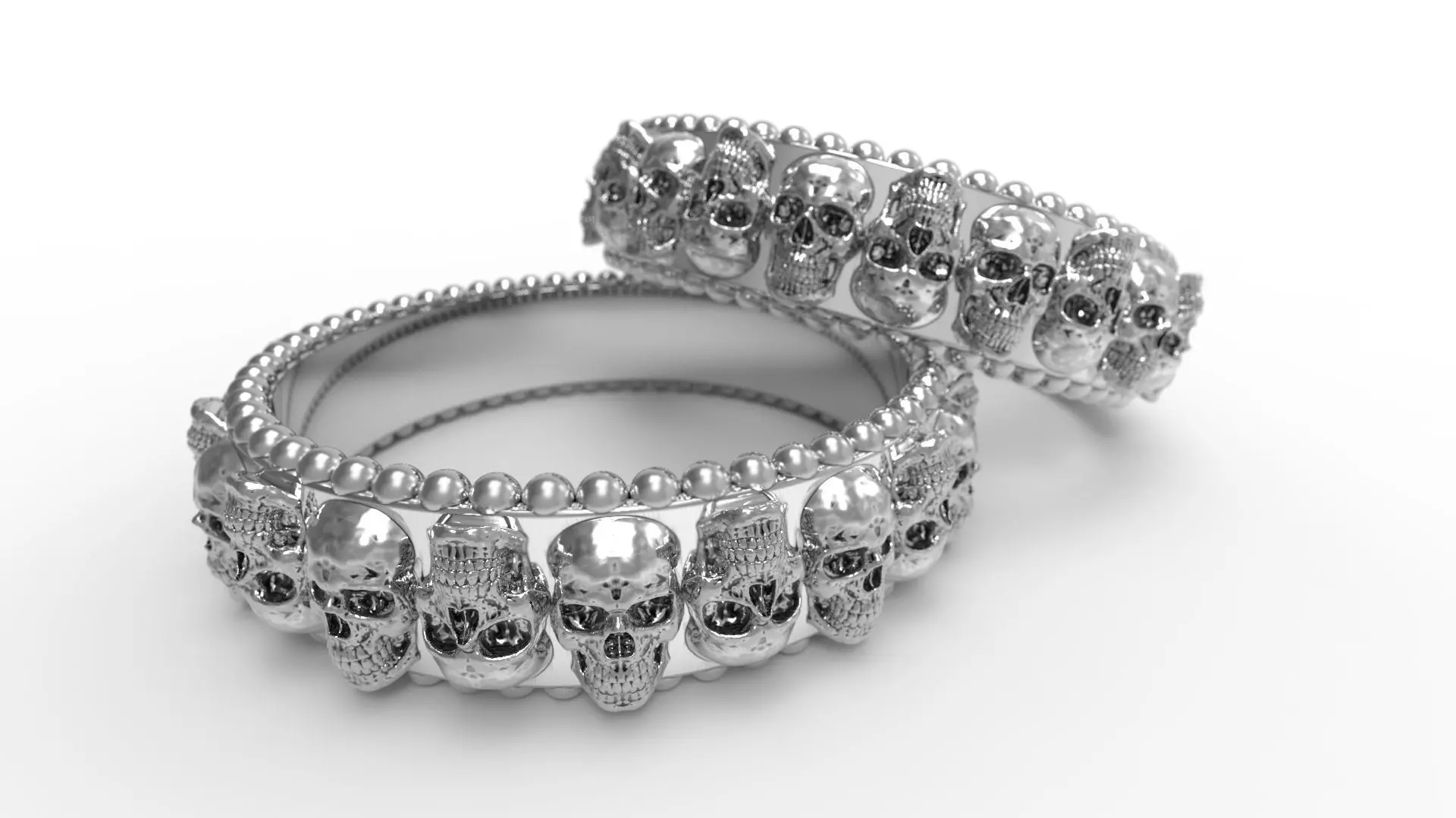 ring skull 3D print model_0