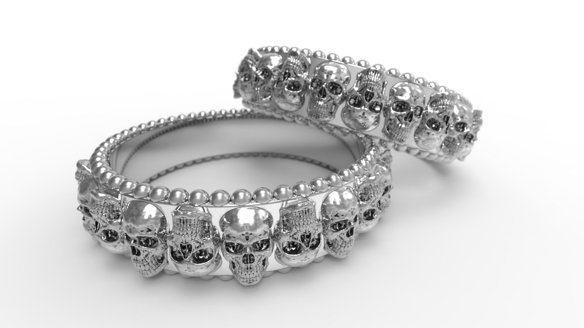 ring skull 3D print model_65