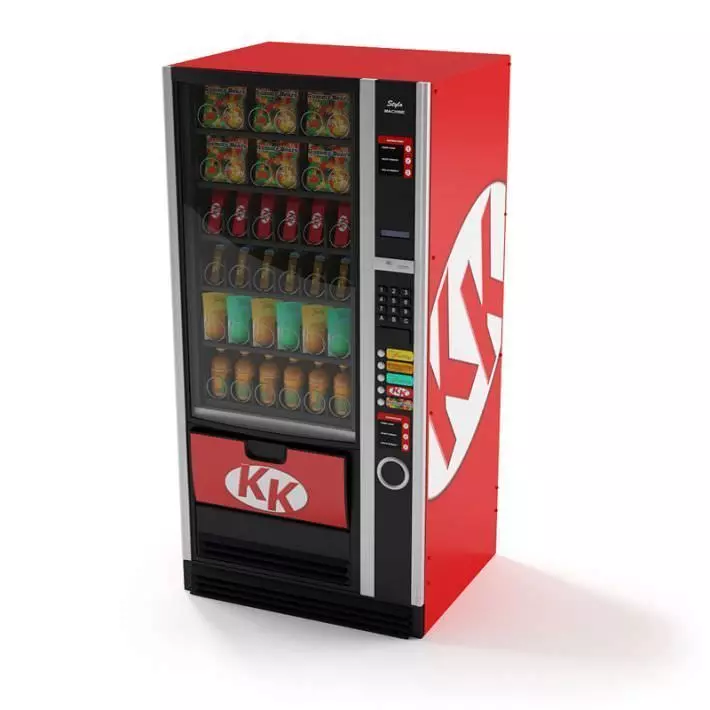 Kk Red And Black Snack Vending Machine 3D model_0
