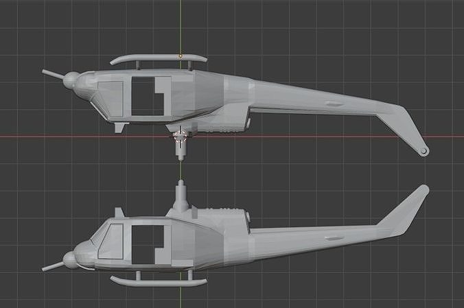 UH1 Huey slick and Gunship Split for nice printing 3D print model