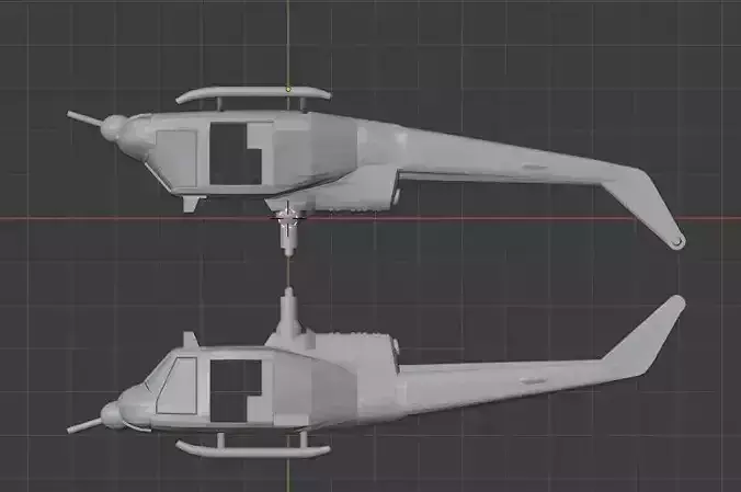 UH1 Huey slick and Gunship Split for nice printing 3D print model