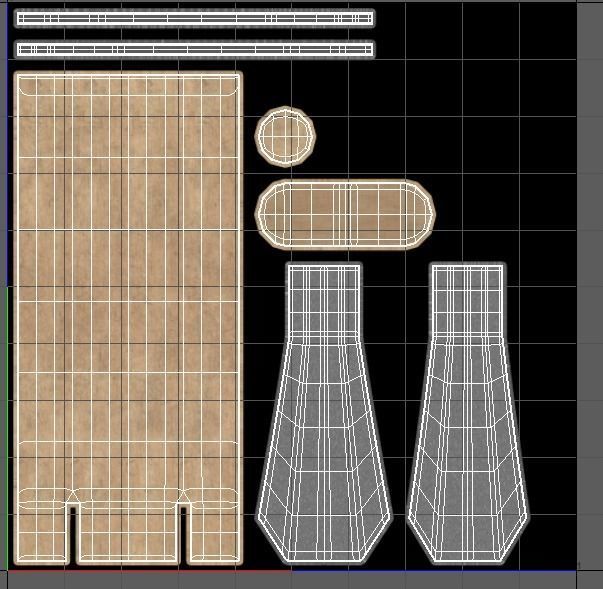 Gouge wooden stick with blade 3D model_4