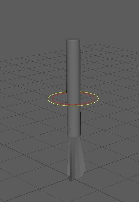 Gouge wooden stick with blade 3D model_1