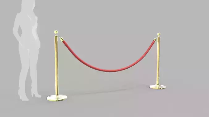 Red Velvet Stanchion Rope 3D model