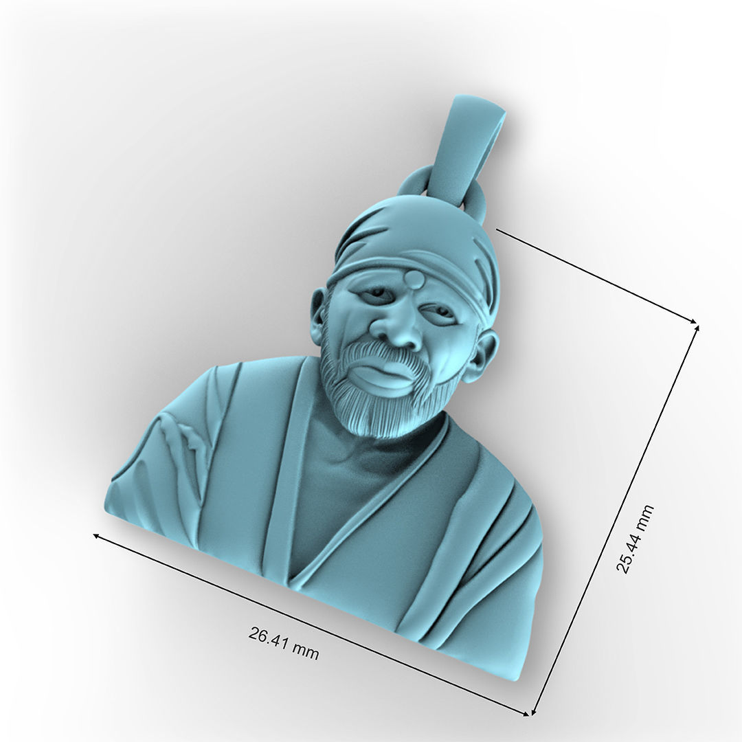 Sai Baba Pendent  3D print model_2