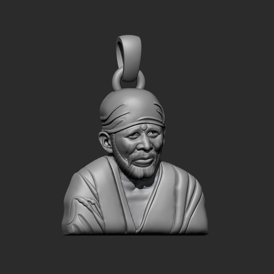 Sai Baba Pendent  3D print model_1