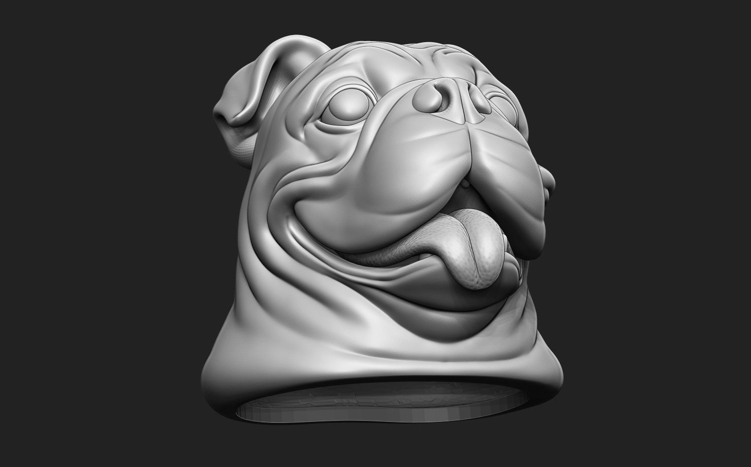 British Bulldog Head 3D print model_6