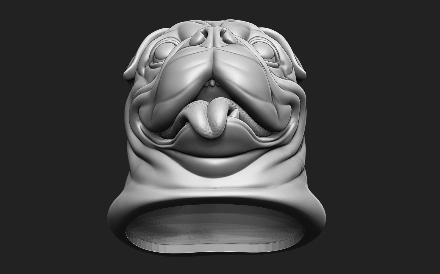 British Bulldog Head 3D print model_8