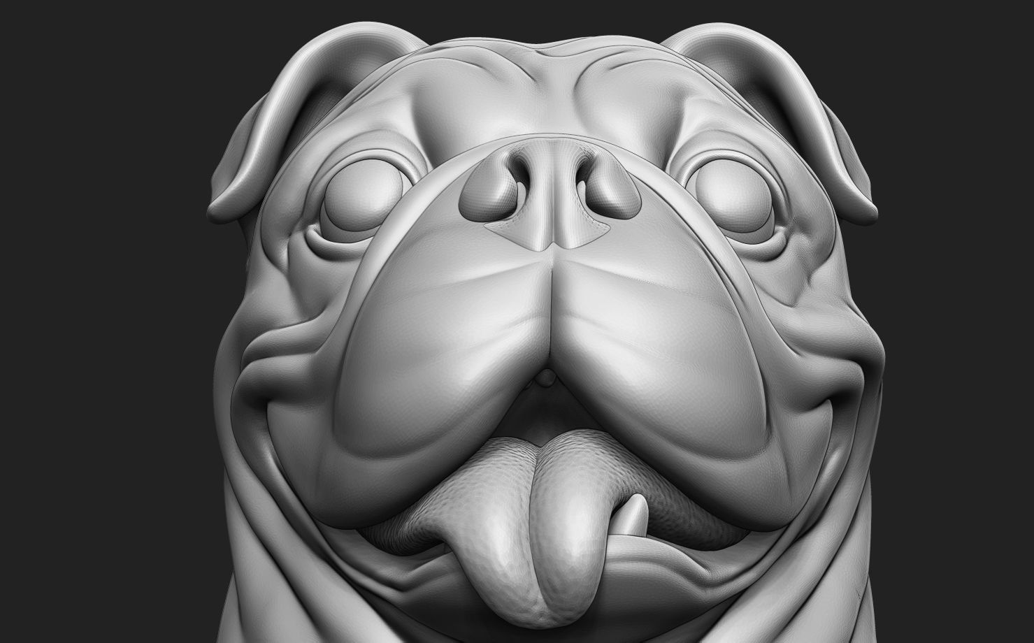 British Bulldog Head 3D print model_15