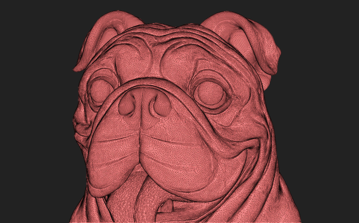British Bulldog Head 3D print model_10