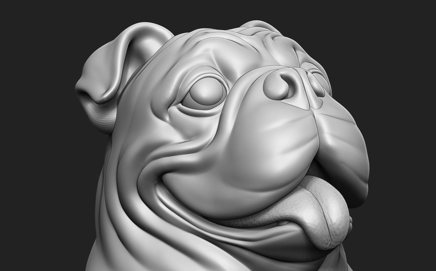 British Bulldog Head 3D print model_13