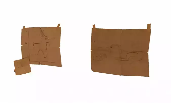 Cartoon cardbox 3D model