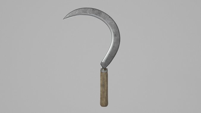 Sickle sword with wooden handle 3D model