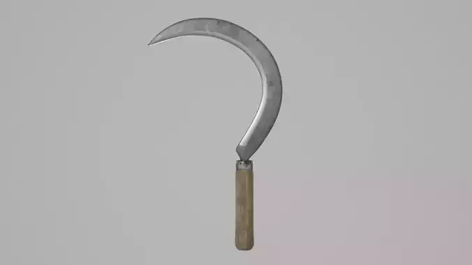 Sickle sword with wooden handle 3D model
