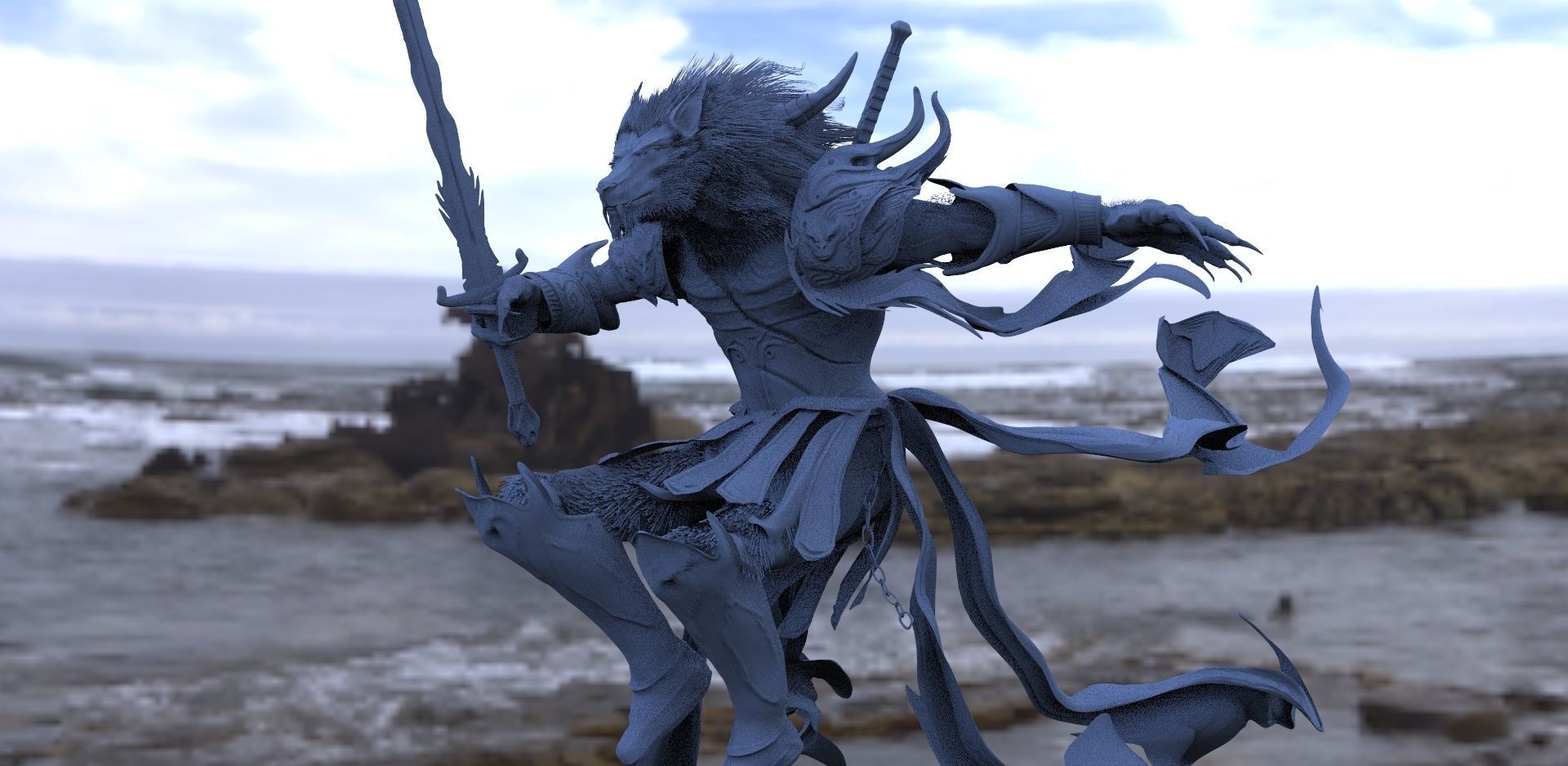 Werewolf Goat man 3D model_1