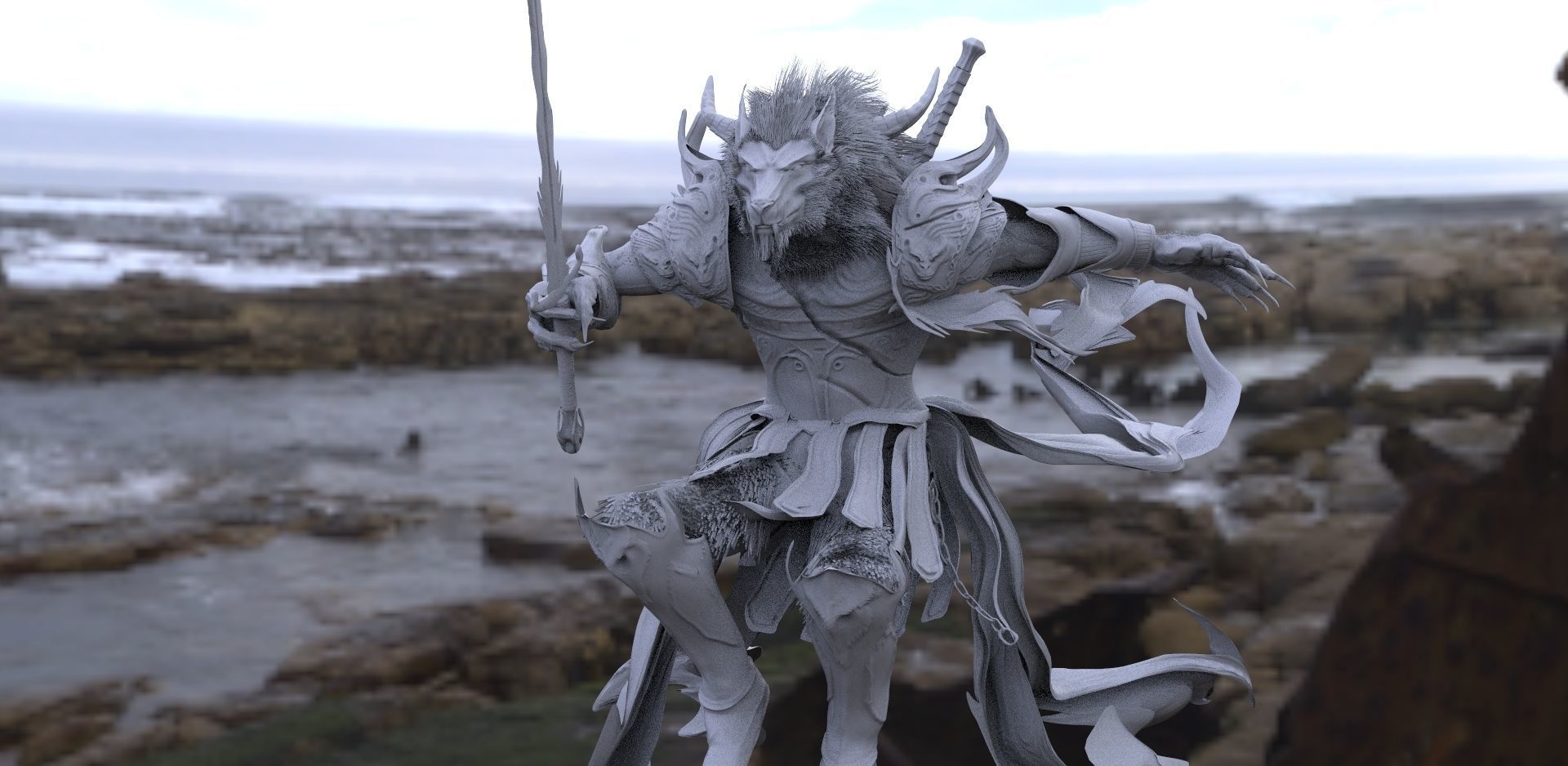 Werewolf Goat man 3D model_2