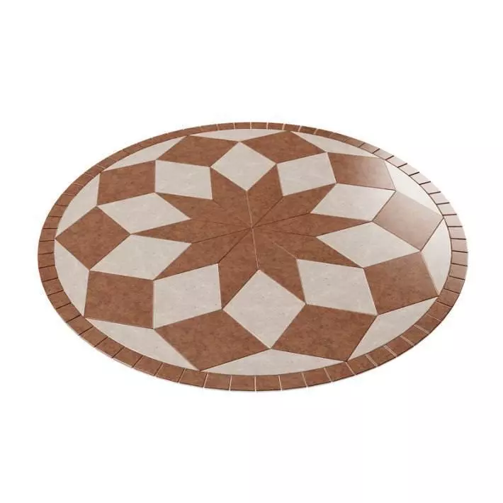 Mahogany And Beige Floor Pattern 3D model_0
