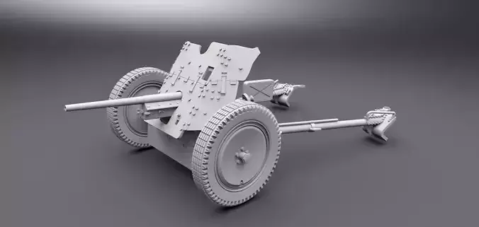 Pak 36 Scale model 3D print model