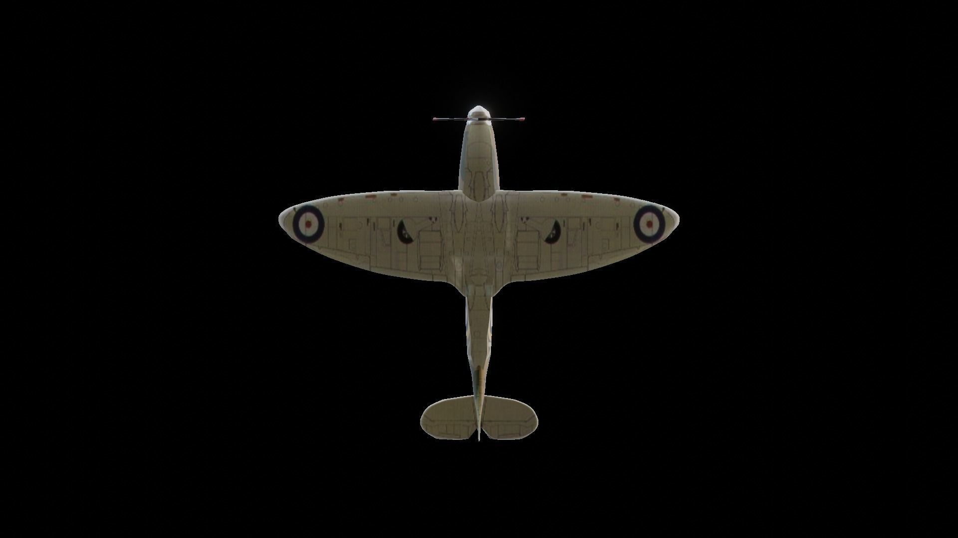 Spitfire 3D Model Low-poly 3D model_6