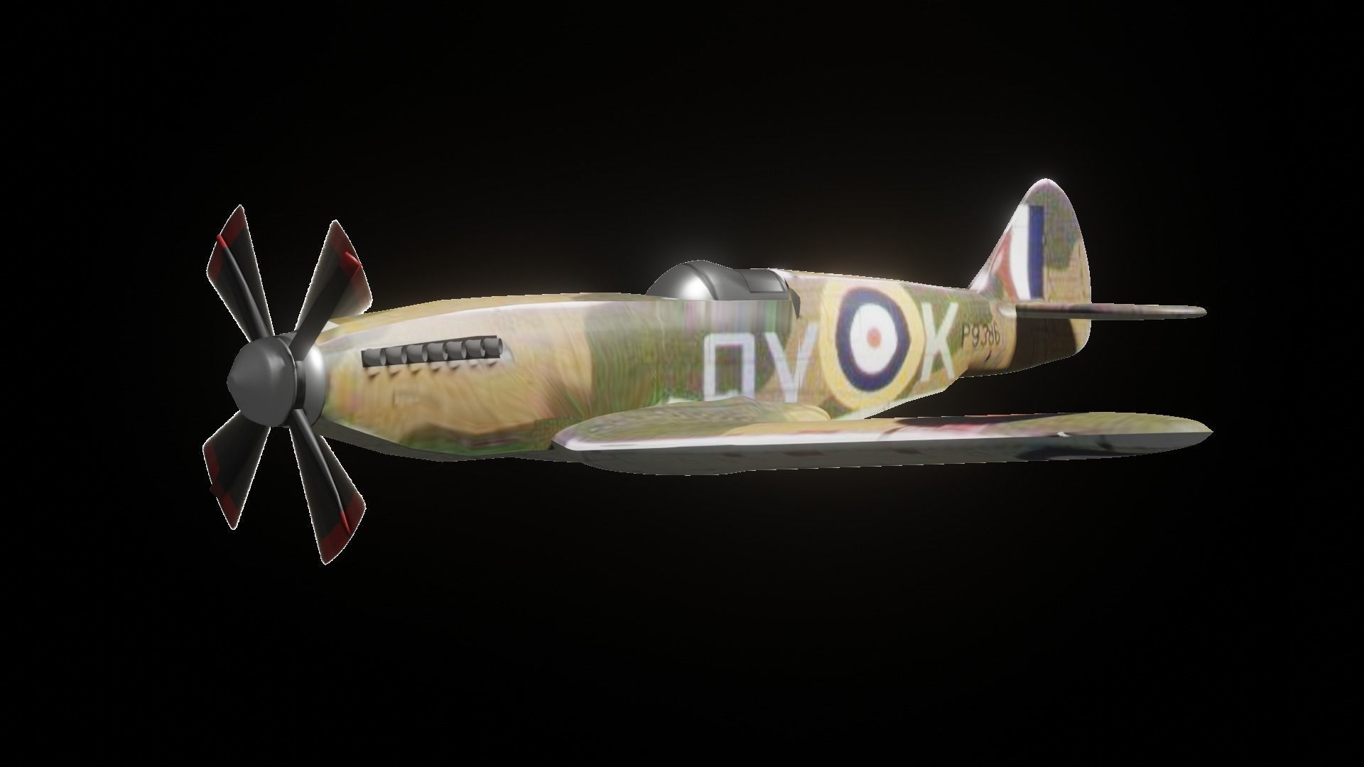 Spitfire 3D Model Low-poly 3D model_2