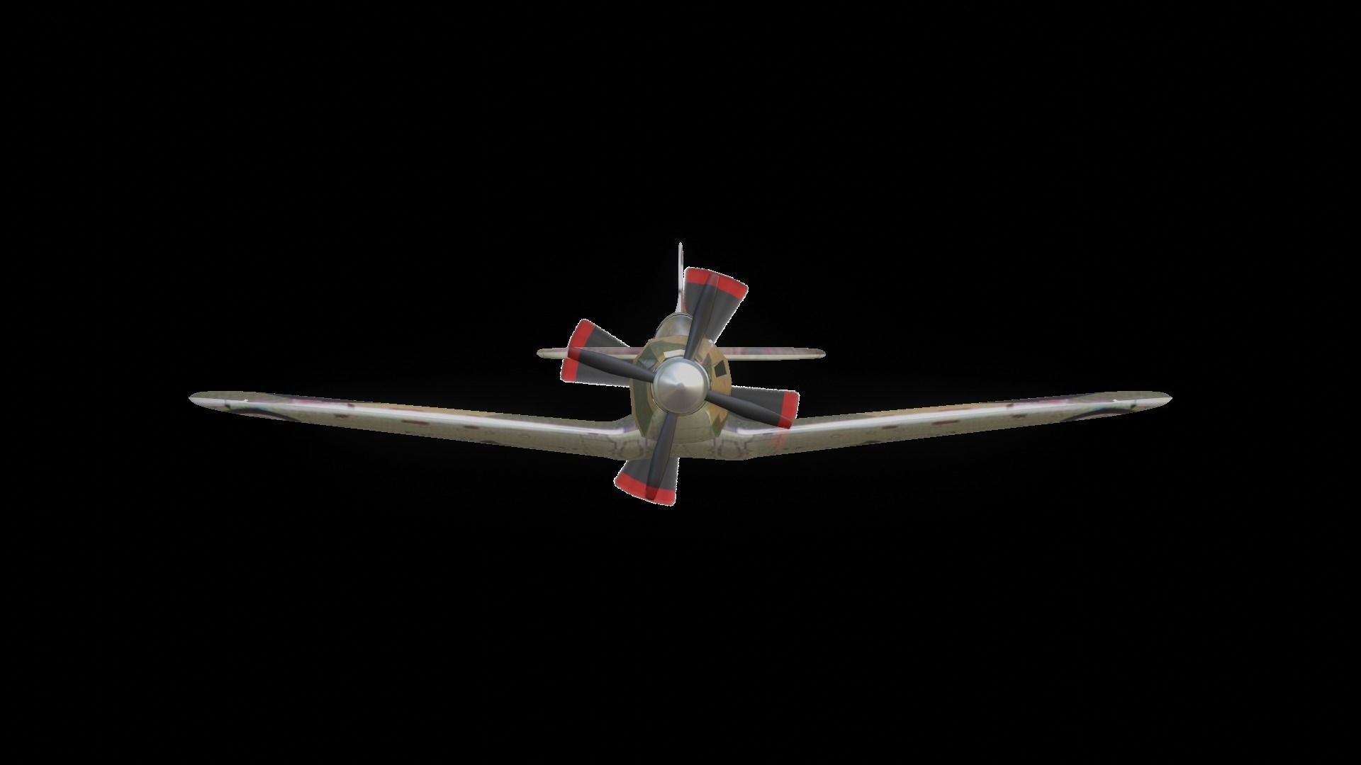 Spitfire 3D Model Low-poly 3D model_3