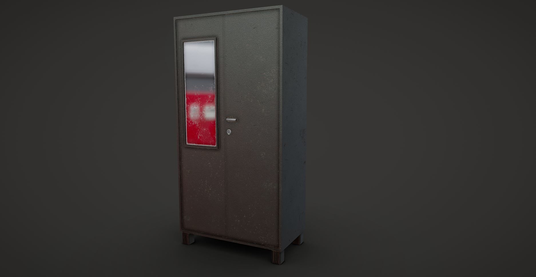 Almirah locker Low-poly 3D model_1