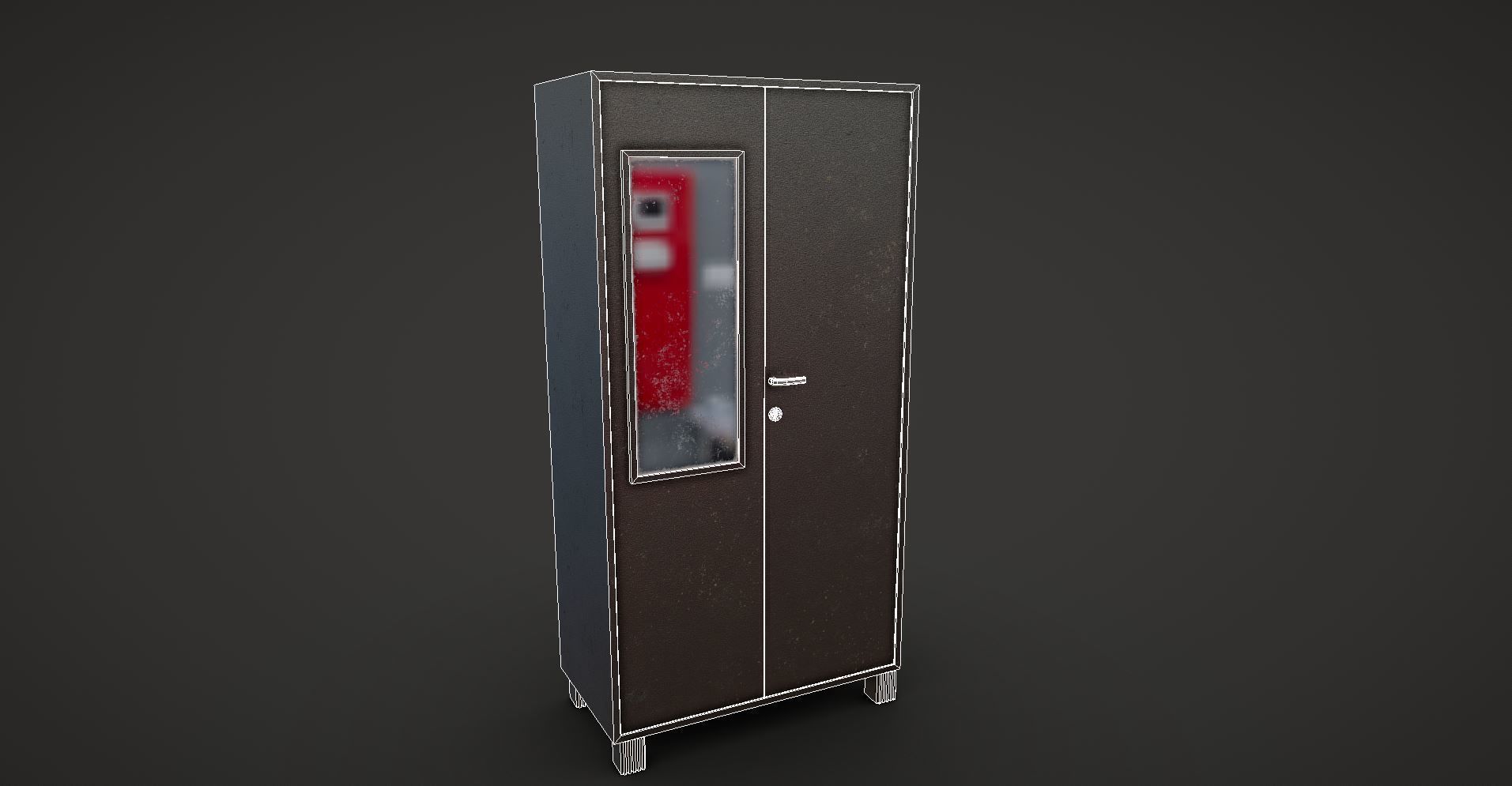 Almirah locker Low-poly 3D model_6