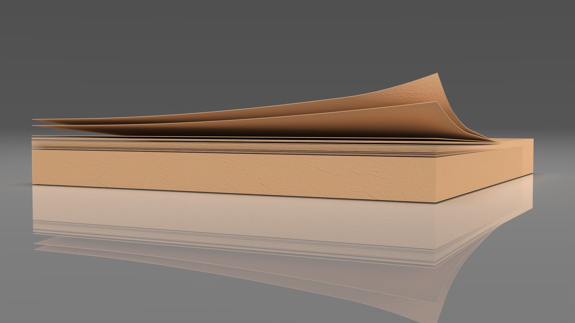 Sticky notes 3x3 block with corners curled Low-poly 3D model_2