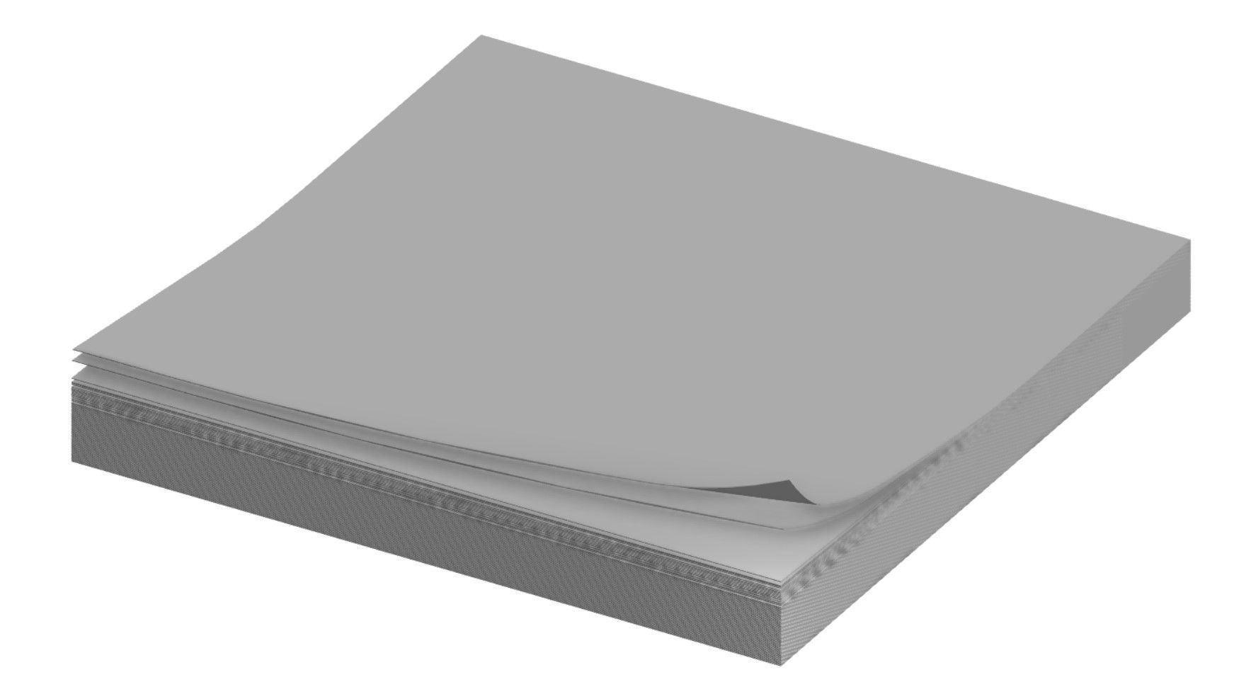 Sticky notes 3x3 block with corners curled Low-poly 3D model_4