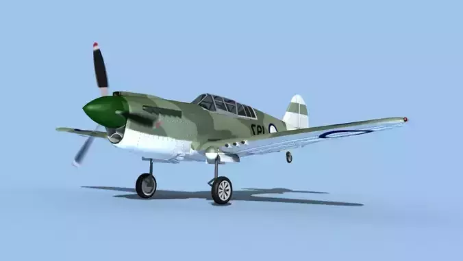 Curtiss P-40N Tomahawk New Zealand 3D model