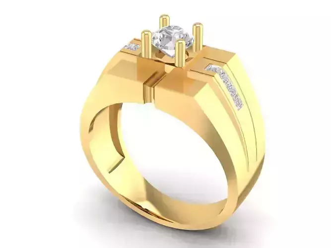 Geometric Diamond Men Ring 655